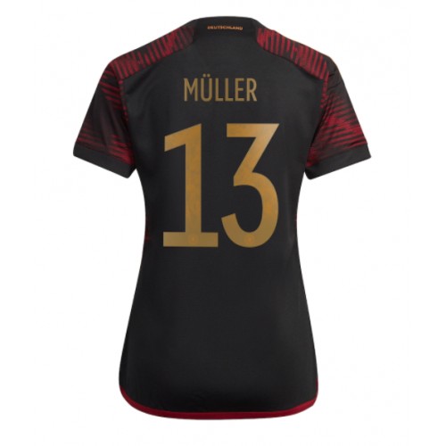 Dres Njemačka Thomas Muller #13 Gostujuci za Žensko SP 2022 Kratak Rukav